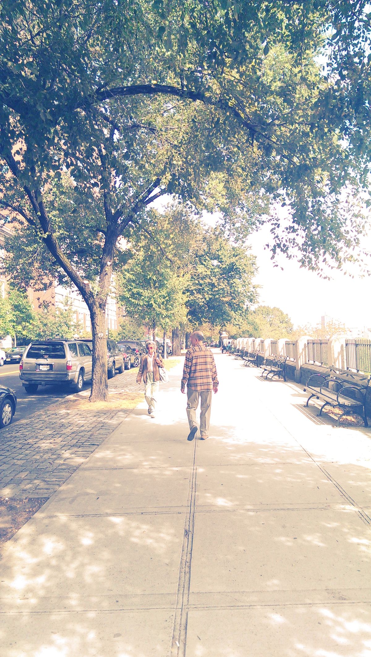 A man who goes for a walk on the streets of New York.