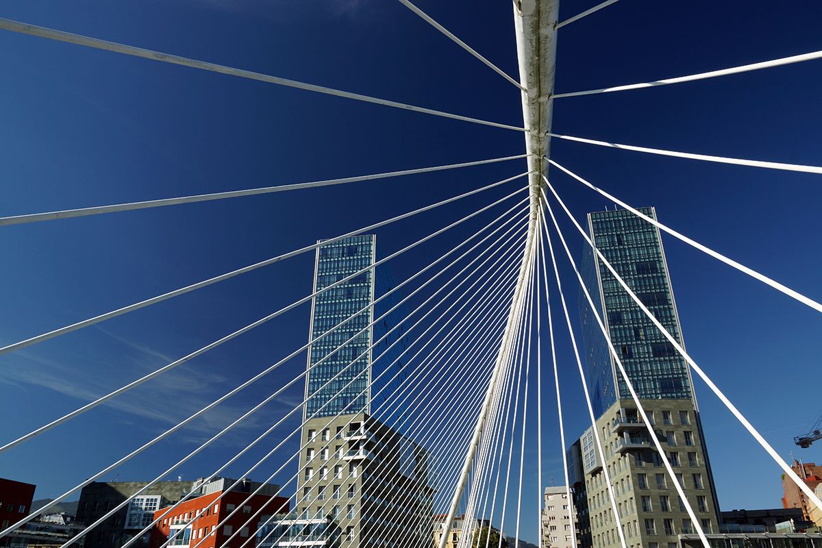 Zubizuri Bridge in Bilbao