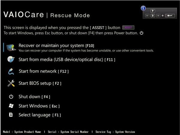 vaio care rescue